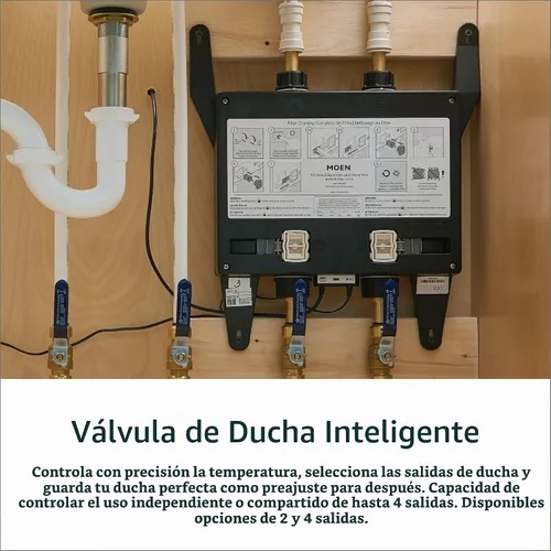 Vista 4 de Moen Kit de batería de respaldo digital para ducha inteligente con 6 baterías D, 179573