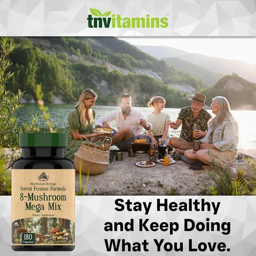 Vista 6 de Complejo de hongos 8 – 180 cápsulas – Melena de león, Reishi, Chaga, Cordyceps y cola de pavo – Suplemento natural de apoyo inmunológico, enfoque