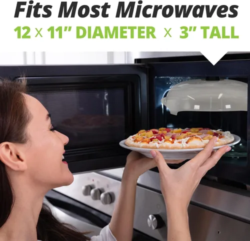 Vista 2 de HOVER COVER Cubierta magnética contra salpicaduras para microondas con agarre magnético de la más alta potencia, tapa de alimentos sin BPA de 12