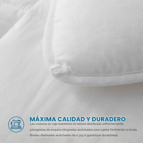Vista 7 de Dafinner Edredón Alternativo de Plumón Ligero con Funda 100% Algodón Tamaño King, Relleno de Edredón Ultra-Suave para Clima Cálido, Colcha de Cama