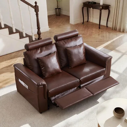 Vista 40 de ORRD Consola de almacenamiento multifuncional con soportes dobles para tazas, mesa, estación de carga USB para sofá modular seccional para sala