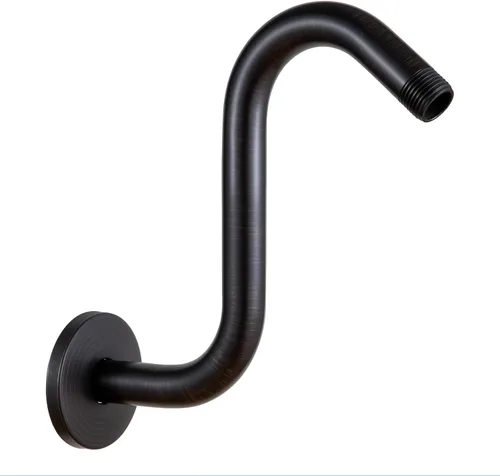Vista 16 de Brazo de extensión de cabezal de ducha OFFO de 6 pulgadas, brazo de ducha en forma de "S" de cuello de ganso de alto rendimiento con brida en oro