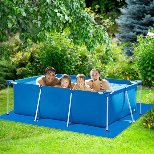 Vista 4 de Paño rectangular de suelo para piscinas sobre el suelo, plegable, impermeable, protector de suelo para piscinas/piscinas inflables para niños, 116 x