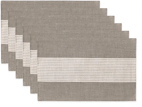 Vista 22 de Wracra Juego de 4 manteles individuales de lino, 12 x 18 pulgadas, manteles individuales de macramé para mesa de cocina y resistentes al calor Aqua