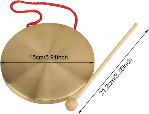 Vista 4 de Yibuy 5.906 in Instrumentos de latón Platillos de cobre Opera Gong con Ronda Play Hammer Drumstick