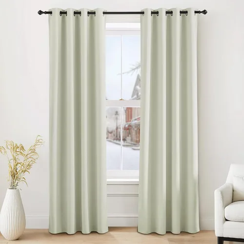 Vista 104 de NICETOWN Cortinas 100% Opacas Cortas de 36 Pulgadas de Largo para Dormitorio, Privacidad Aislamiento Térmico con Ojales Cortinas de Ventana