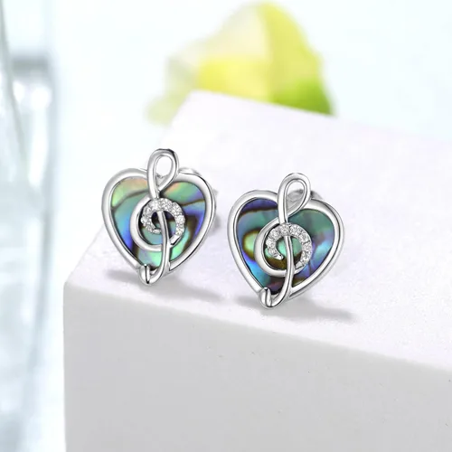 Vista 2 de Music NoteTreble Clef Earrings 925 Sterling Silver Music Gifts Music Earrings for Women Music Note Jewelry Gifts for Girls