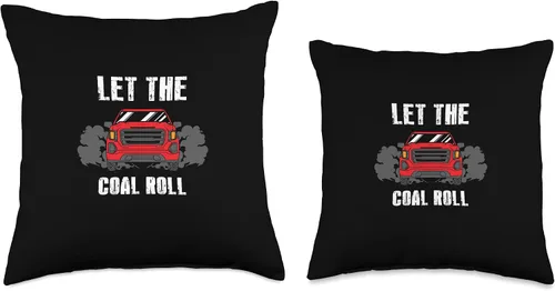 Vista 3 de Rolling Coal: Let the Coal Roll Diseño de rollo de carbón para conductores diésel, 18 x 18 pulgadas, multicolor