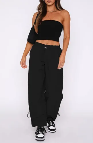 Vista 2 de Waitfairy Pantalones de paracaídas para mujer, pantalones cargo holgados con bolsillos