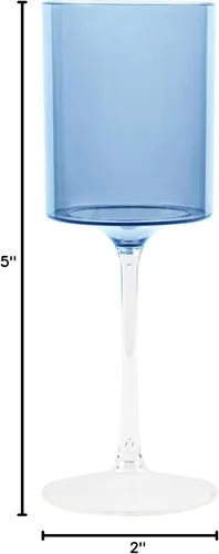 Vista 4 de PLASTICPRO Paquete de 10 copas de vino de plástico de 14 onzas, dos tonos, elegantes, desechables, con tallo, reutilizables, de plástico duro