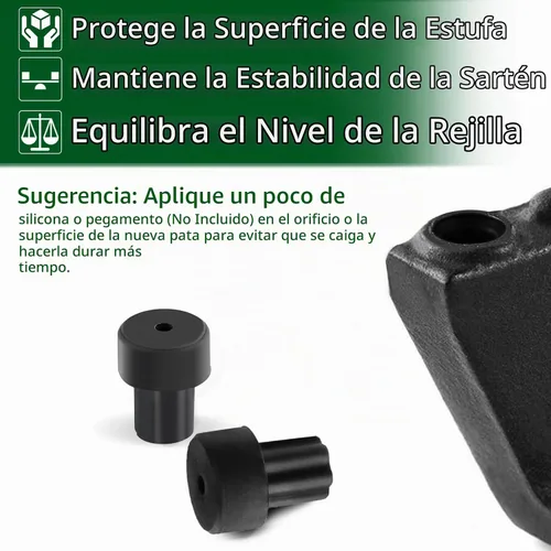 Vista 5 de W10919249 - Piezas de repuesto para patas de goma Samsung, protector de estufa Kitchenaid, parachoques superiores, rejilla de quemador