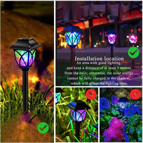 Vista 7 de Solar Pathway Lights Outdoor, 6 Pack, RGB Color Changing, IP65 Waterproof & Weather Resistant, Garden Lights for Yard, Patio, Walkway, Landscape