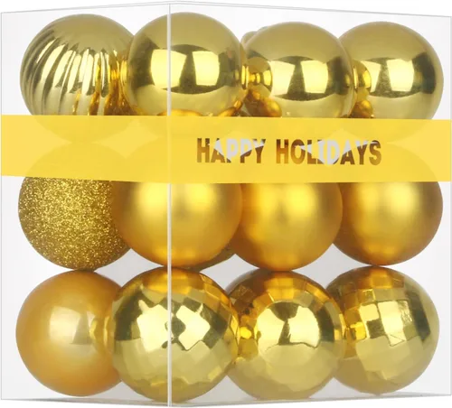 Vista 138 de Esferas pequeñas de bronce de 1.6 pulgadas para decoración del árbol de Navidad, adornos inastillables para cumpleaños, Halloween, vacaciones, boda