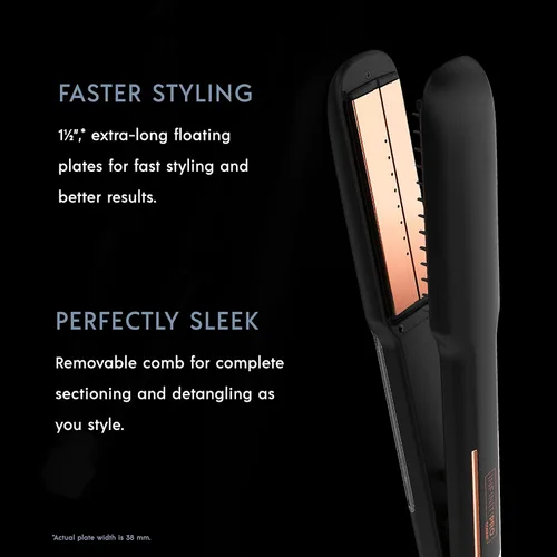 Vista 3 de INFINITIPRO by Conair Steam Therapy Plancha plana, plancha de pelo de 1 1/2 pulgadas