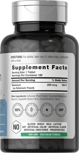 Vista 2 de Horbäach Suplemento de selenio para mujeres y hombres 200mcg 120