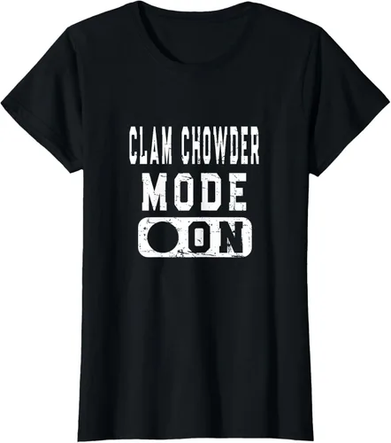 Vista 41 de Clam Chowder Mode On - Camiseta de broma de sopa de almejas, Negro