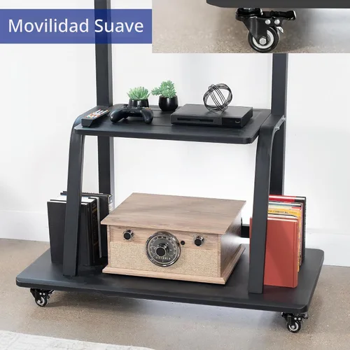 Vista 9 de VIVO Carrito de TV móvil resistente para pantallas de 42 a 100 pulgadas de hasta 330 libras, LCD LED OLED 4K Smart Flat y Paneles curvos, Max