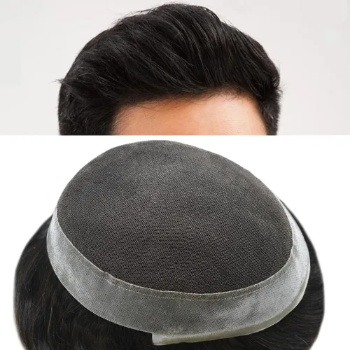 Vista 11 de Toupee For Men Real Human Hair Mens Toupee Hair Replacement System Swiss Lace Toupee For Men Natural Human Hair Piece Mens Toupee6*8"-90% density#2