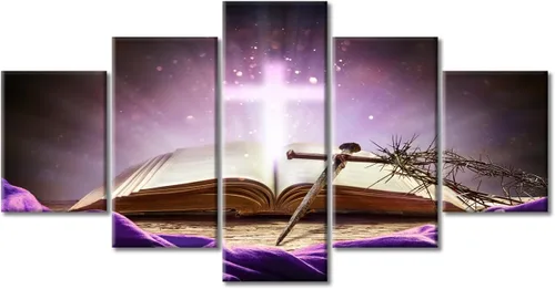 Vista 27 de TUMOVO Decoración de pared de iglesia cristiana de 3 paneles, imágenes de la resurrección de Jesús para sala de estar, dormitorio, cocina