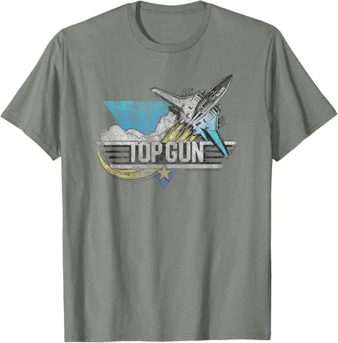 Vista 33 de Top Gun Illustrated F-14 Triangle Art Camiseta, Azul / Patchwork, S Azul Marino