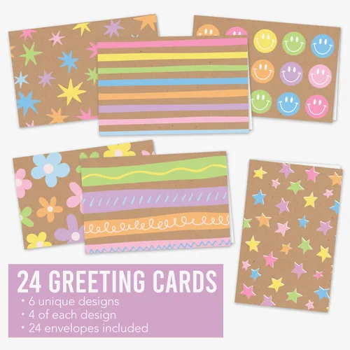 Vista 3 de 24 Blank Cards and Envelopes Blank Note Cards Stationery Designed in USA Colorful Vibrant 24 pcs
