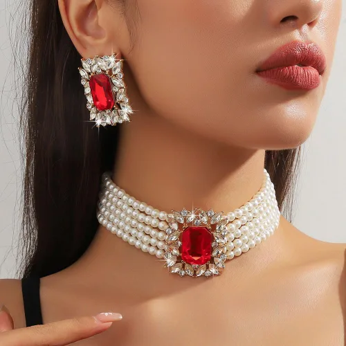 Vista 3 de Missgrace Juego de collar de perlas de imitación vintage de los años 20 estilo bohemio para novia, collar de diamantes de imitación para graduación