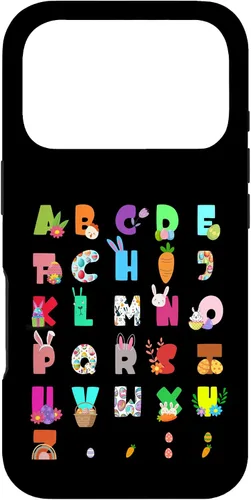 Vista 30 de Cute Alphabet Funny Easter Day ABC Letters Egg Rabbit Case for iPhone 17