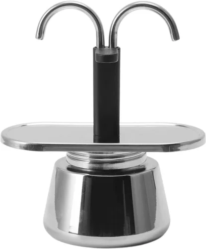 Vista 6 de Pwshymi 2 tazas 100ML Moka Pot Doble Cabeza Acero Inoxidable Mocha Cafetera Italiana DIY Conducto Cafetera Doble Espresso Pot Moka Pot 2 Taza