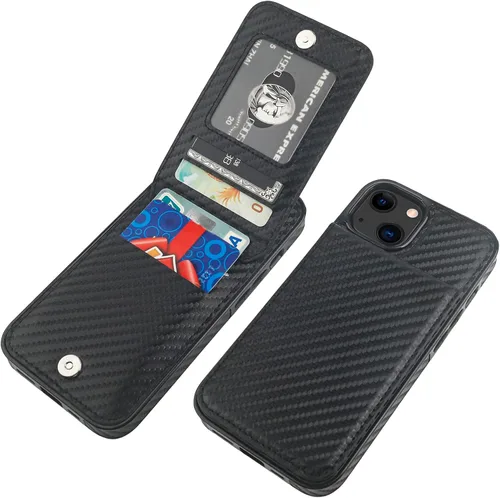 Vista 22 de KIHUWEY Funda Cartera Compatible con iPhone 13 con Soporte para Tarjetas de Crédito, Cierre Magnético de Cuero Premium con Soporte, Funda Protectora