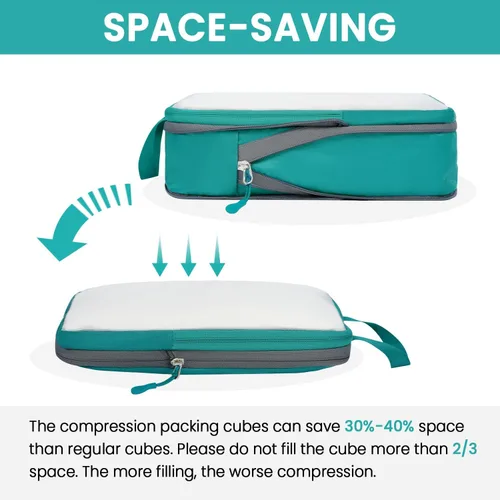 Vista 66 de BAGAIL 4 Set/6 Set Ultraligero Compresión Embalaje Cubos Organizador de Embalaje para Accesorios de Viaje Equipaje Maleta Mochila