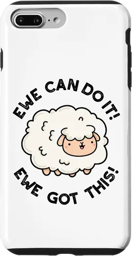 Vista 9 de iPhone 15 Ewe Can Do It Ewe Got This Funny Sheep Pun Case