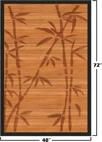 Vista 3 de Red Lantern Alfombra de bambú - Árbol de bambú - 4' x 6