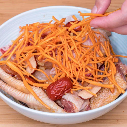Vista 7 de Flor Cordyceps de 16 onzas, hongo Cordyceps seco 100% natural, apoya la función inmunológica energética para sopa/cocina/enfriamiento/té