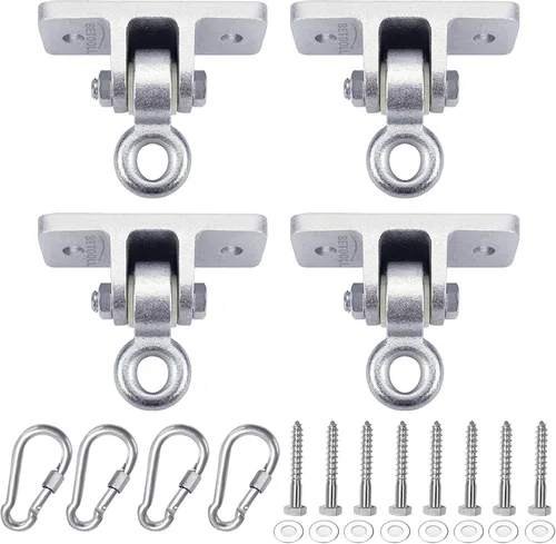 Vista 8 de BETOOLL Ganchos de columpio resistentes de capacidad de 2400 libras para juegos de madera, patio de recreo, porche, interiores y exteriores, ganchos
