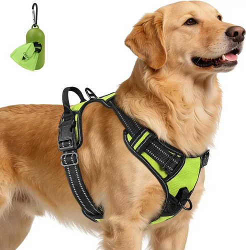 Vista 24 de Joytale Arnés sin tirones para perros pequeños, chaleco reflectante para mascotas con clip frontal, arnés acolchado suave ajustable con asa de fácil