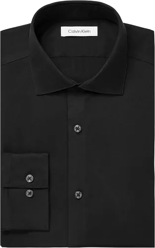 Vista 3 de Calvin Klein Camisa de vestir para hombre, ajuste delgado, sin hierro, cuello extendido