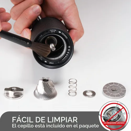 Vista 4 de TIMEMORE C3S Pro - Molinillo de café manual con rebaba cónica de acero inoxidable, cuerpo totalmente metálico, ajuste ajustable