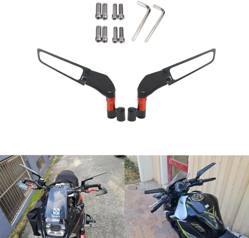 Vista 13 de para Espejo retrovisor para FZ1 FZ6 FZ8 FZ25 FZ400 FZ07 FZ09 FZ10 FZS15Wind Wing Side Retroviseur Espelhos Moto Accesorios de motocicleta (azul)