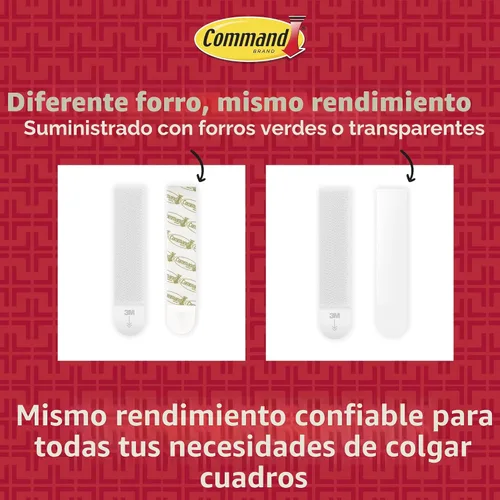 Vista 7 de Command Tiras para colgar cuadros XL de 2 libras, 1 par de tiras blancas Command resistentes para colgar cuadros