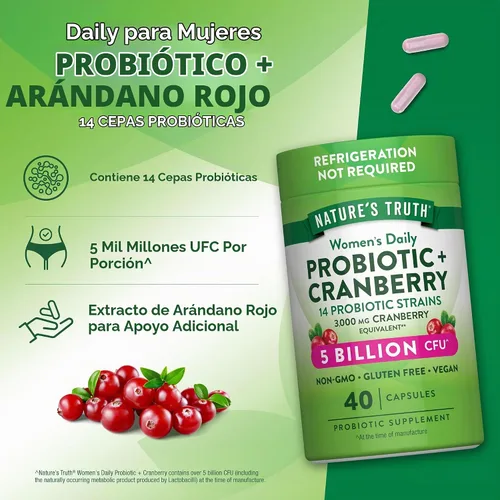 Vista 5 de Nature's Truth Probióticos para mujeres 5 mil millones de UFC al día