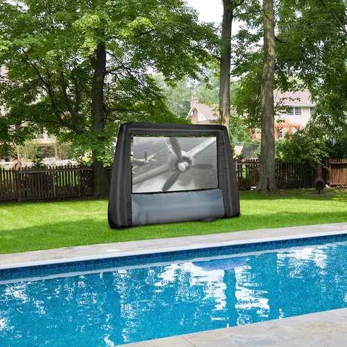 Vista 2 de Gemmy Pantalla de cine inflable, negro/gris/blanco