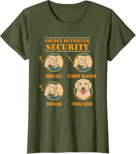 Vista 70 de Camisa Golden Retriever de seguridad Golden Retriever para perro divertido, Negro, S
