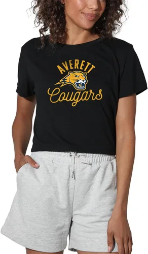 Vista 15 de Colección oficial de camisetas con diseño de mascota desgastada para mujer, color negro Grizzlies del estado de Adams
