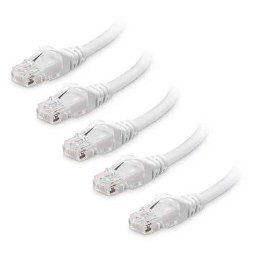 Vista 10 de Cable Matters Paquete de 5 cables Ethernet Cat 6 cortos sin enganches de 10 Gbps, cable Cat 6, cable Cat6, cable Ethernet, negro 24 AWG cobre
