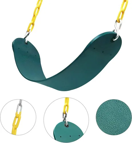 Vista 2 de Take Me Away Asiento de columpio resistente con cadena de 66 pulgadas recubierta de plástico, accesorios de repuesto para juego de columpio al aire