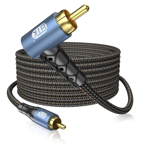Vista 11 de EMK Cable de extensión RCA Splitter 2 macho a hembra, doble blindaje chapado en oro, de nailon trenzado, divisor RCA de 1 hembra a 2 macho