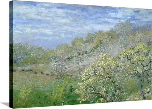 Vista 15 de ART.COM Claude Monet - Póster enmarcado para pared, diseño de árboles en flor, decoración escénica, 18 x 12 pulgadas, marco negro con paspartú blanco