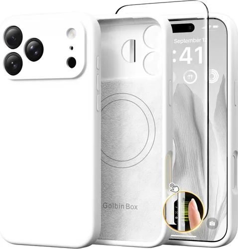Vista 151 de GolbinBox Funda magnética para iPhone 17, compatible con MagSafe, cubierta de silicona integrada para control de cámara, funda de silicona líquida a