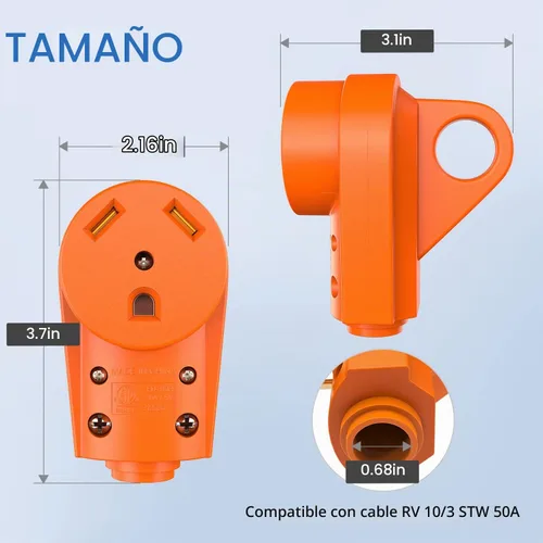 Vista 9 de Nilight Receptáculo de Repuesto para RV de 30 Amperios Toma Hembra Resistente de 125 Voltios con Mango Listado por ETL Enchufe NEMA TT-30R para RVs