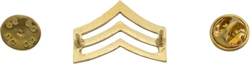 Vista 3 de Smith & Warren Collar de cheurón sargento de 34 pulgadas de alto x 1 pulgada de ancho, con acabado dorado, pin de uniforme militar de policía, Multi